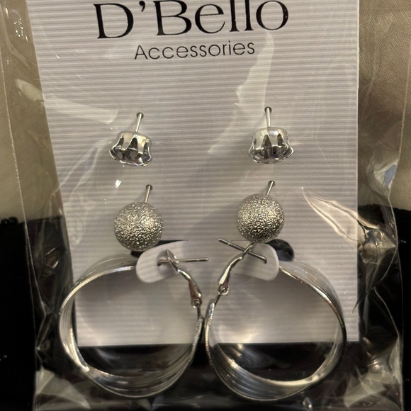 NWT Silver Trio Earring Set with  Elegant Design - Picture 1 of 2